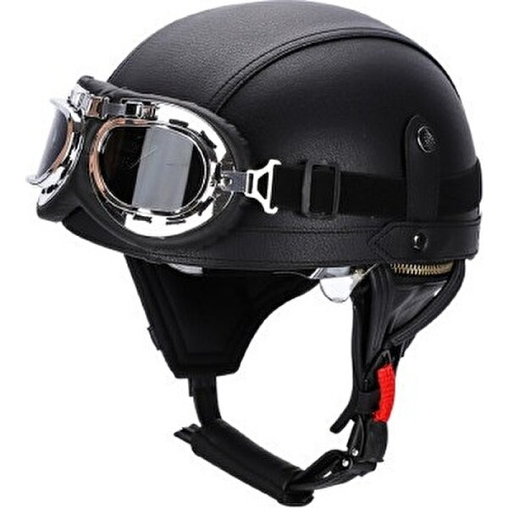Yingjielide Marco Lens Yarım Kask Cruise Motosiklet Emniyet Kaskı Harley Kask ile Retro Deri Elektrikli Motosiklet Kaskı Kişilik (Yurt Dışından) - 3XS Motorsiklet Kaskları Fiyatı