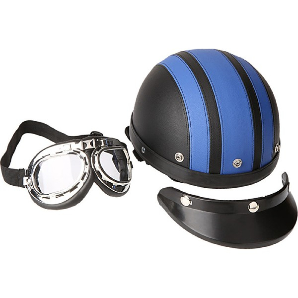 Yingjielide Weichuang Motosiklet Scooter Açık Yüz Yarım Deri Kask, Vizörlü (Yurt Dışından) - Standart - Beyaz - Kırmızı - Siyah Motorsiklet Kaskları Fiyatı