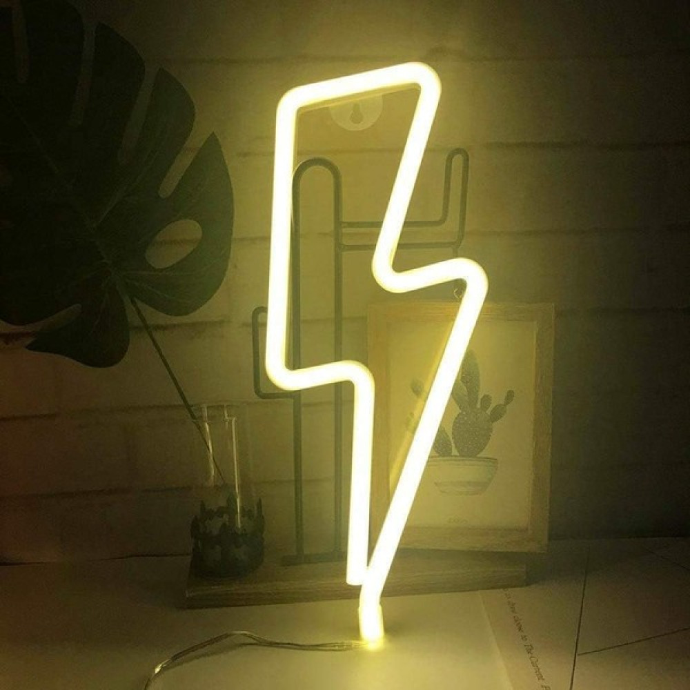Yiqln LED Neon Işık Yıldırım (Kutu + Usb) Sarı Işık (Yurt Dışından) Led Aydınlatmalar Fiyatı