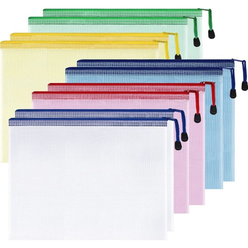 Yiqln Plastik Örgü Fermuarlı Kese 7X11 Inç (6 Renk, 12 Paket) (Yurt Dışından) Dosya Fiyatı