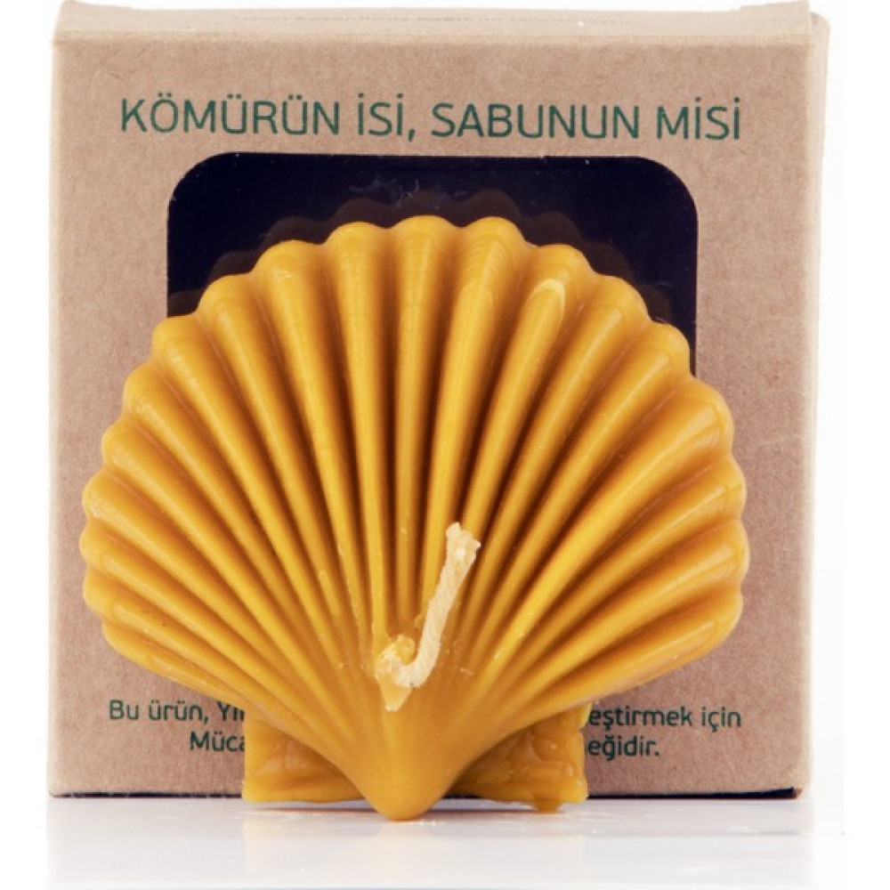 Yırca Hanımeli Deniz Kabuğu - Bal Mumu Mum - Sarı - 1 Adet Dekoratif Mum Fiyatı