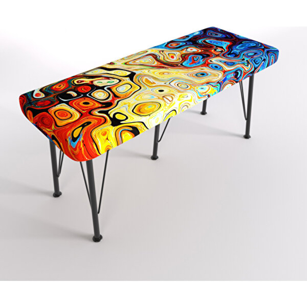 YIRMI15 Metal Ayaklı Babyface Puf & Bench - Color Full Bench Baskılı Bench Renkli Desen Bench Puf Fiyatı