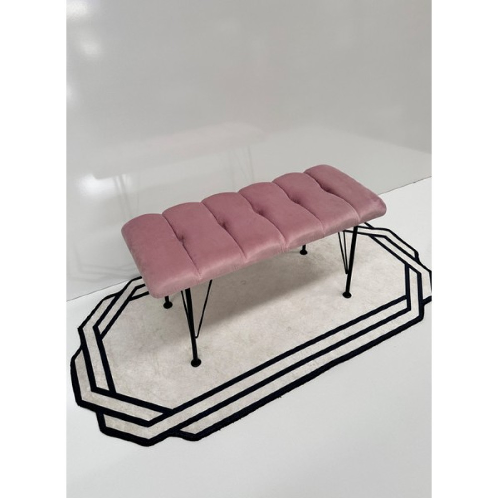 Yirmi15 Metal Ayaklı Eco Pembe Babyface Puf & Bench- Pembe Bench Puf Fiyatı