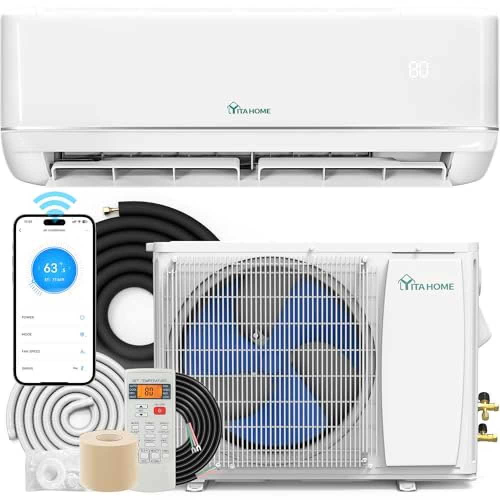 YITAHOME 18000 BTU Mini Split Air Conditioner Heat Pump System, 21 SEER2 208-230V Ductless Inverter System with Wi-Fi & Alexa Compatibility, Cover Up to 1250 Sq. Ft, Complete Installation Kit Included Klimalar Fiyatı