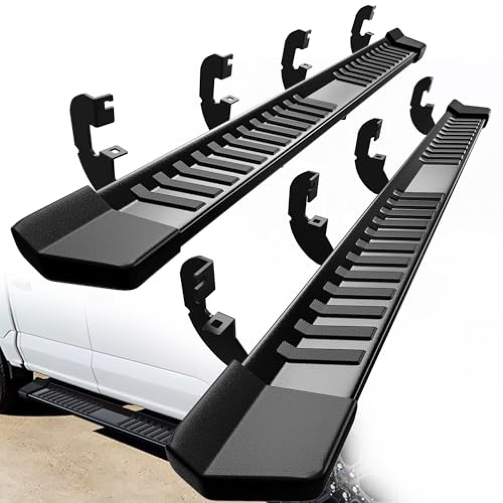 YITAMOTOR 6 Inches Running Boards Compatible with 2019-2025 Chevy Silverado/GMC Sierra 1500 Crew Cab, 2020-2025 2500HD 3500HD Crew Cab Side Steps Textured Black Nerf Bars(Excl. 2019 1500 LD)