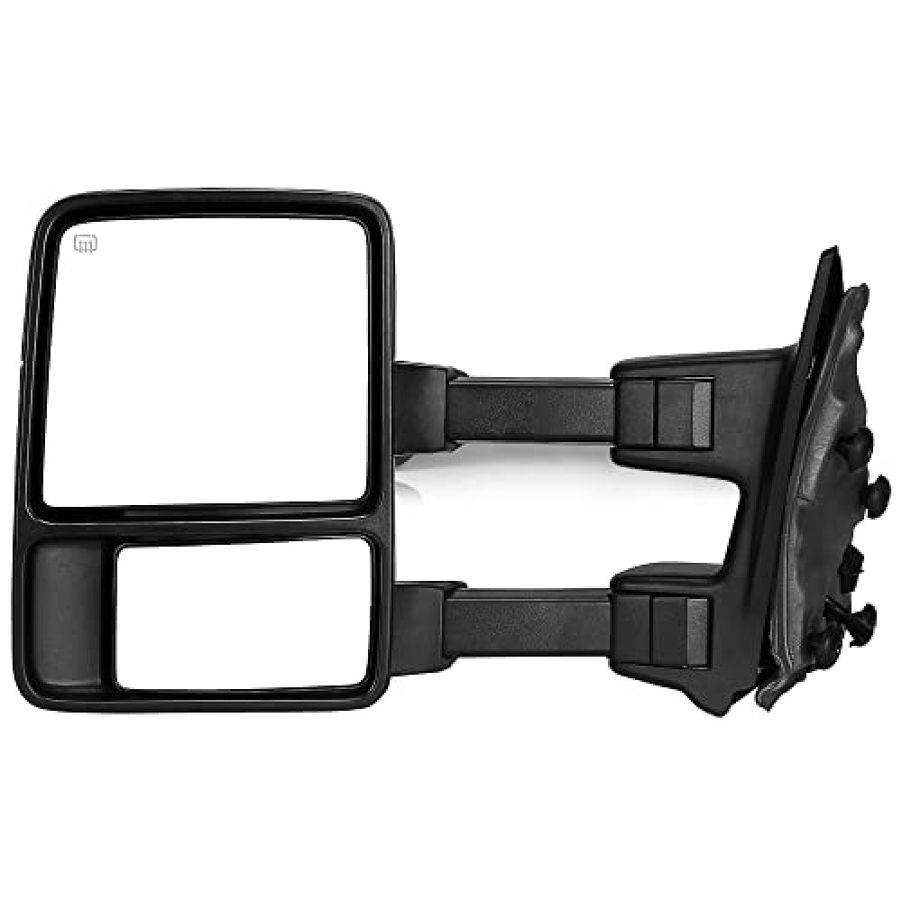 YITAMOTOR Towing Mirror Compatible with 2008-2016 Ford F250 F350 F450 F550 Super Duty, Left Driver Side Mirror Power Heated Telescoping Turn Signal Light Black