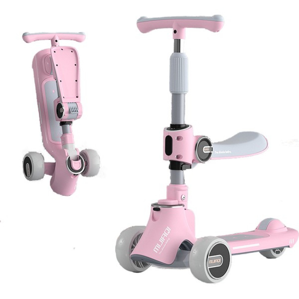 Yiteyuan Çocuk Scooterı, Müzikli ve Işıklı Tek Tuşla Katlanıp Oturabilir ve Kayabilir (Yurt Dışından) - Pembe Pedallı Araçlar Fiyatı