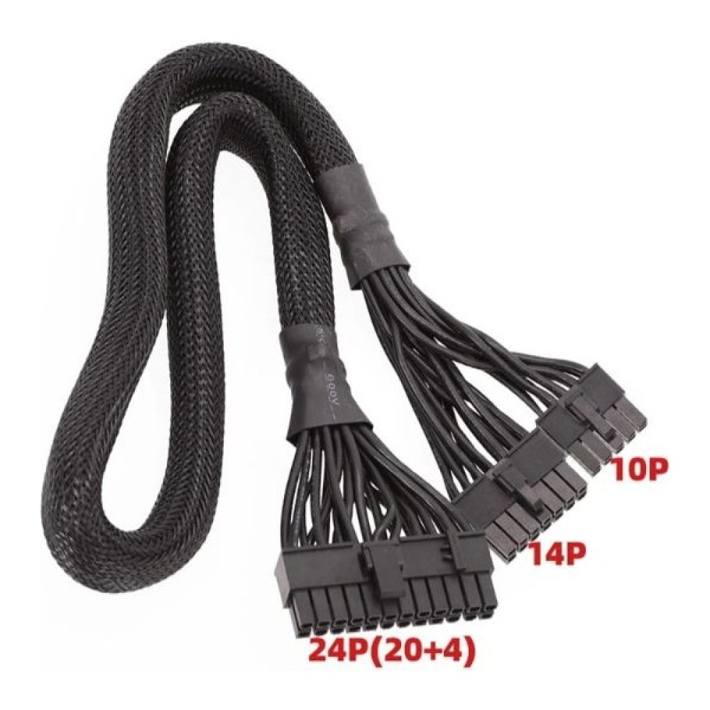 YK Design 14 + 10PIN 24 Pin Atx Güç Kaynağı Kablosu 20 + 4 Pin Pc Psu Anakart Kablosu Corsair AX1500I AX1200I AX860I AX760I - Siyah Oto Boyaları Fiyatı