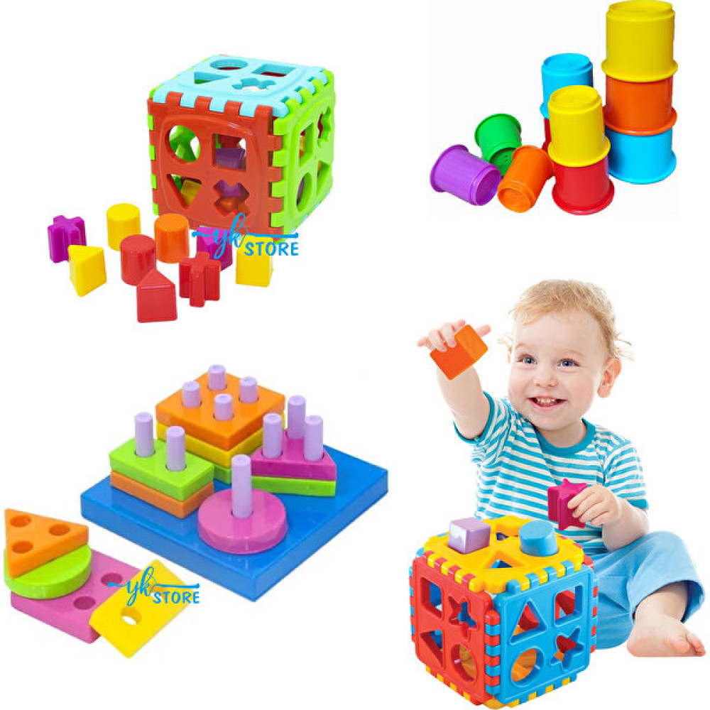 Yk Store 3'ü Set Sevimli Kule + Geometrik Şekiller Bulmaca + Bul Tak Puzzle Eğitici Zeka Geliştirici Set - Renkli Eğitici Oyuncak Fiyatı