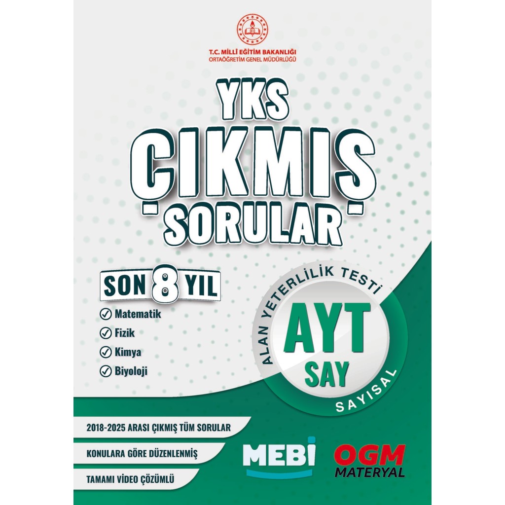 Yks- Ayt Çıkmış Sorular Sayısal Son 8 Yıl 2018-2025 (Meb) Diğer Fiyatı