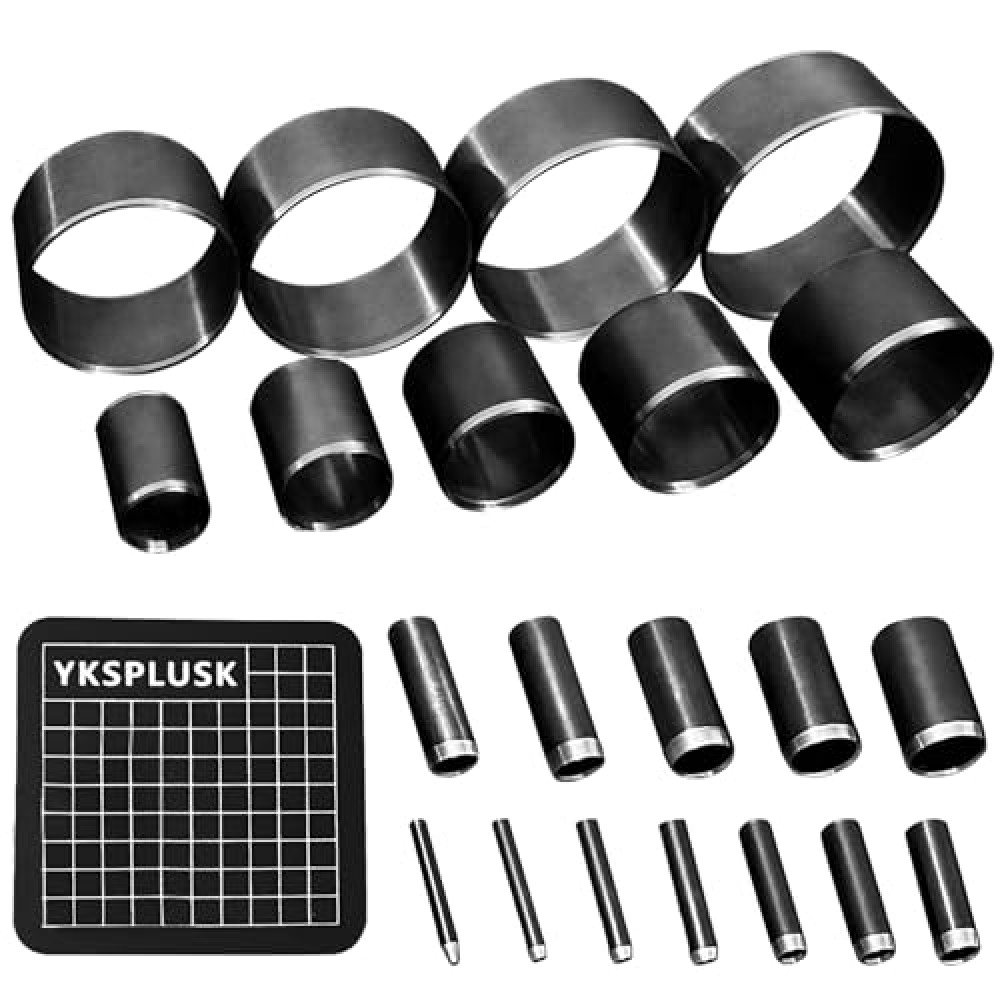 YKSPLUSK Leather Circle Cutter Tool Set, 21 Pieces Circle Punch Tools 1-12mm 15 20 25 30 35 40 45 50 55mm, High Carbon Steel Round Cutting Dies - Hole Punch Tool Kit for DIY Leather Crafts