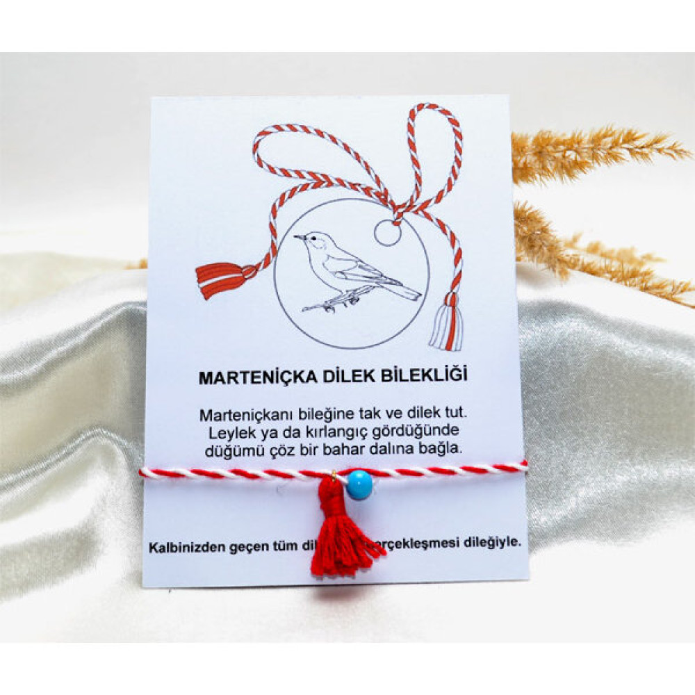 Y&M Perla Accessories Marteniçka Kırmızı Beyaz Kırmızı Püsküllü Mart İpi Saat ve Bileklik Aksesuarı Fiyatı