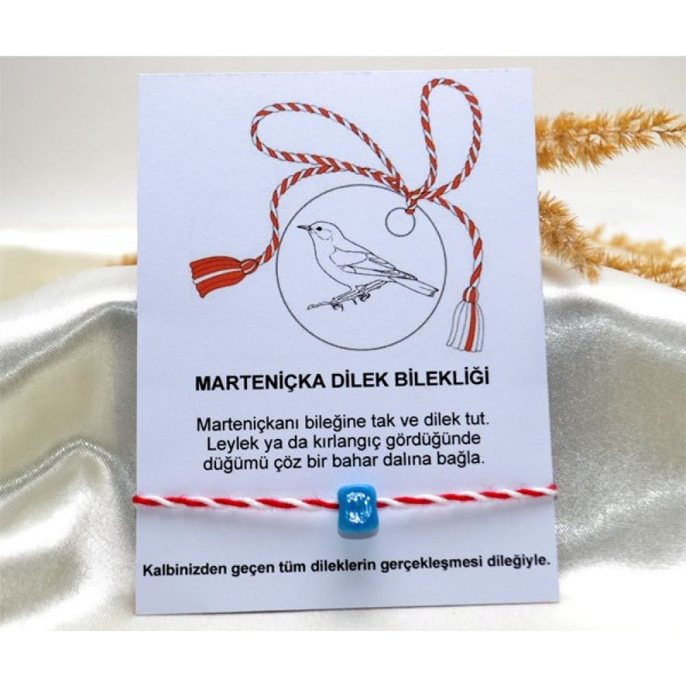 Y&M Perla Accessories Marteniçka Kırmızı Beyaz Mavi Boncuklu Mart İpi Saat ve Bileklik Aksesuarı Fiyatı