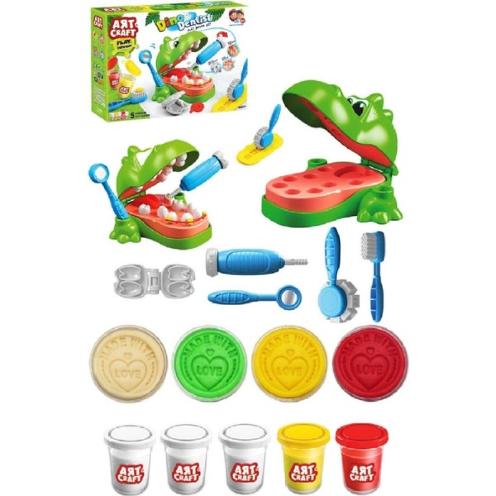 Ym Toys Art Craft Eğitici Dino Dentist Oyun Hamuru Seti - Play Dough Dinazor Dişçi Seti - Renkli Eğitici Oyuncak Fiyatı