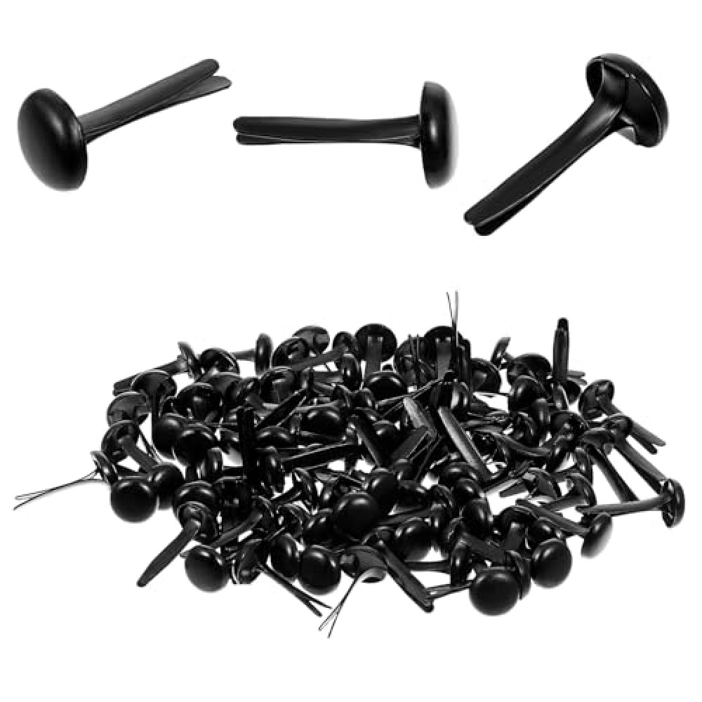 Ymapinc 100PCS Brads Paper Fasteners Brads Round Fasteners Mini Metal Brads for Craft Art Crafting Project Fasteners Decorative Paper Decoration DIY Supplies(Black)