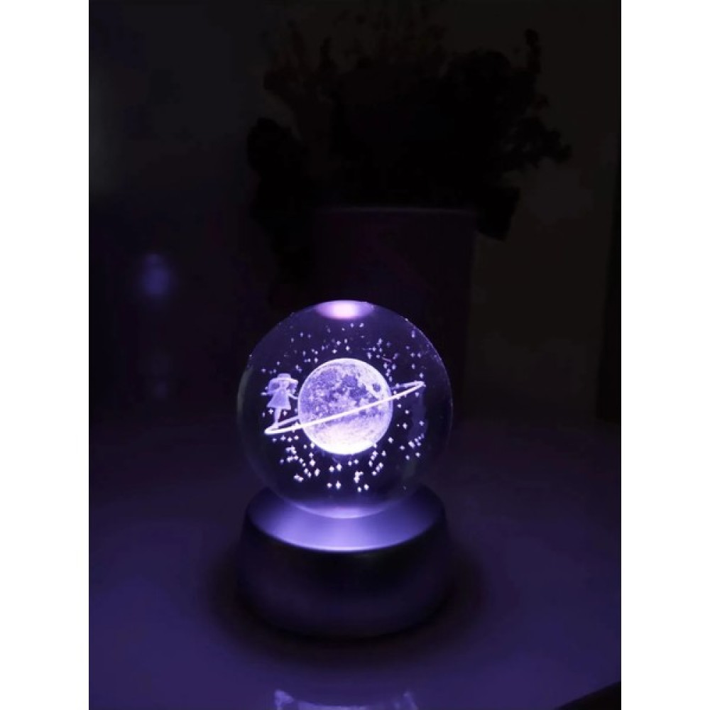 YMV Renk Değiştiren Çok Renkli Satürn Küre Sevgili Anne Arkadaşa Hediye 3D Işıklı Ledli Cam Küre Hediyelik Eşya Fiyatı