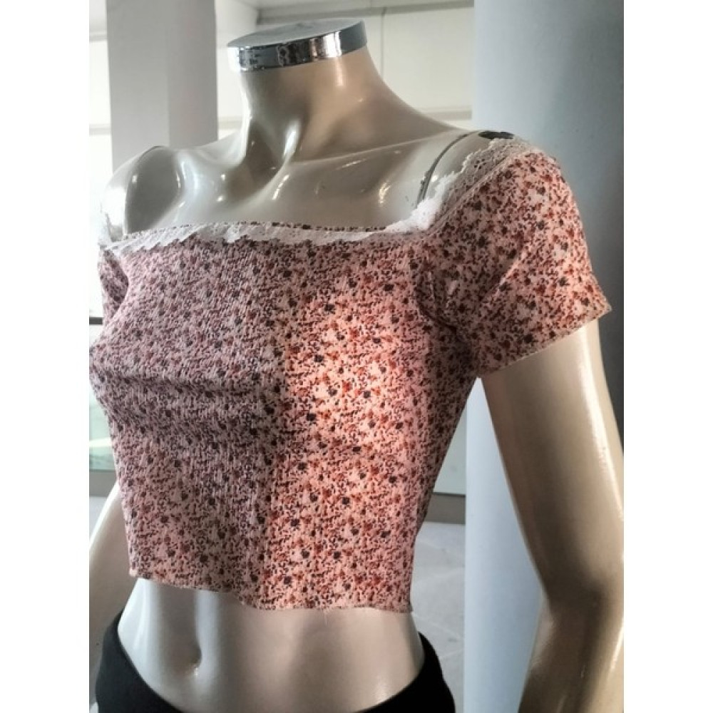 YN Bayan Çiçekli Crop Bayan T-shirt Fiyatı
