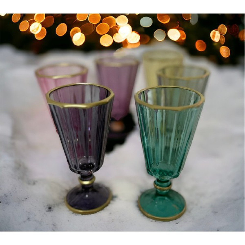 YNS Collection 6'lı Renkli Ayaklı Kahve Yanı Bardağı Fincan / Bardak / Kahve Takımı Fiyatı