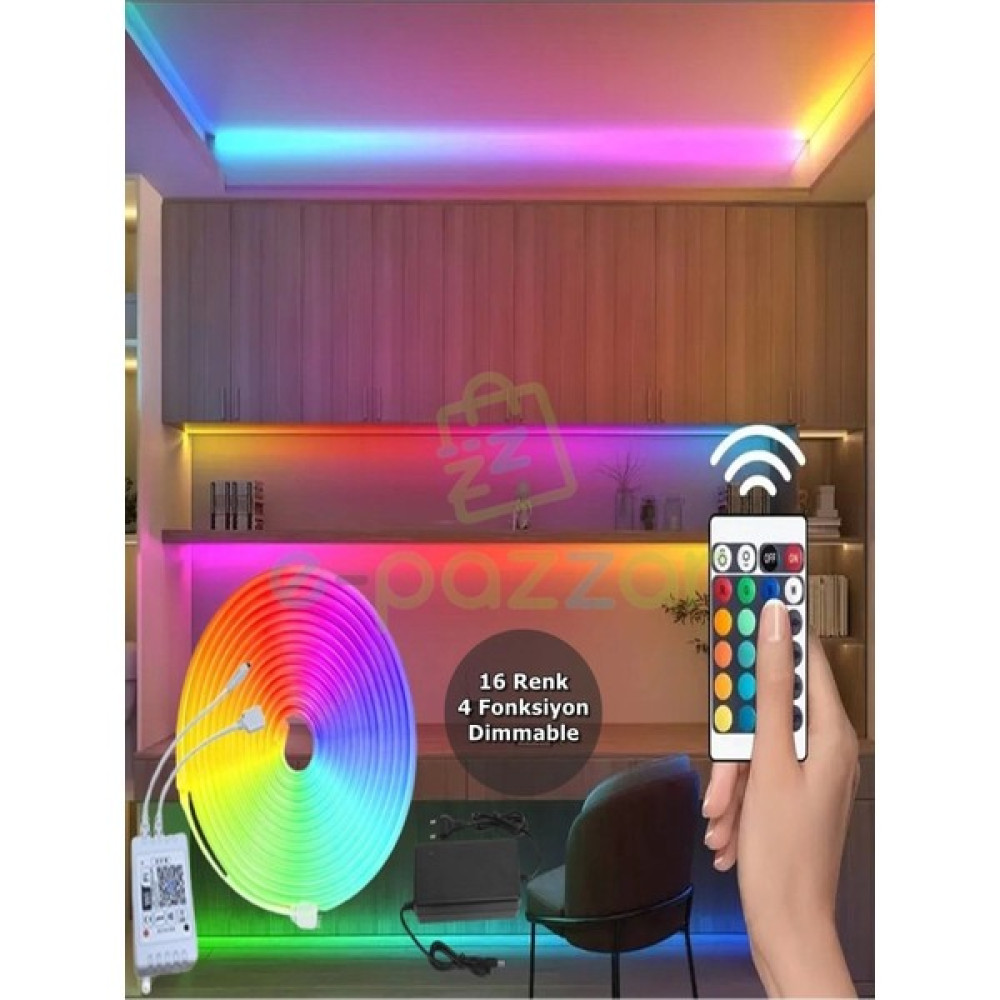 Ynt İthalat 5m 16 Renk 4 Fonksiyonlu Esnek Şerit Neon LED Oto Boyaları Fiyatı
