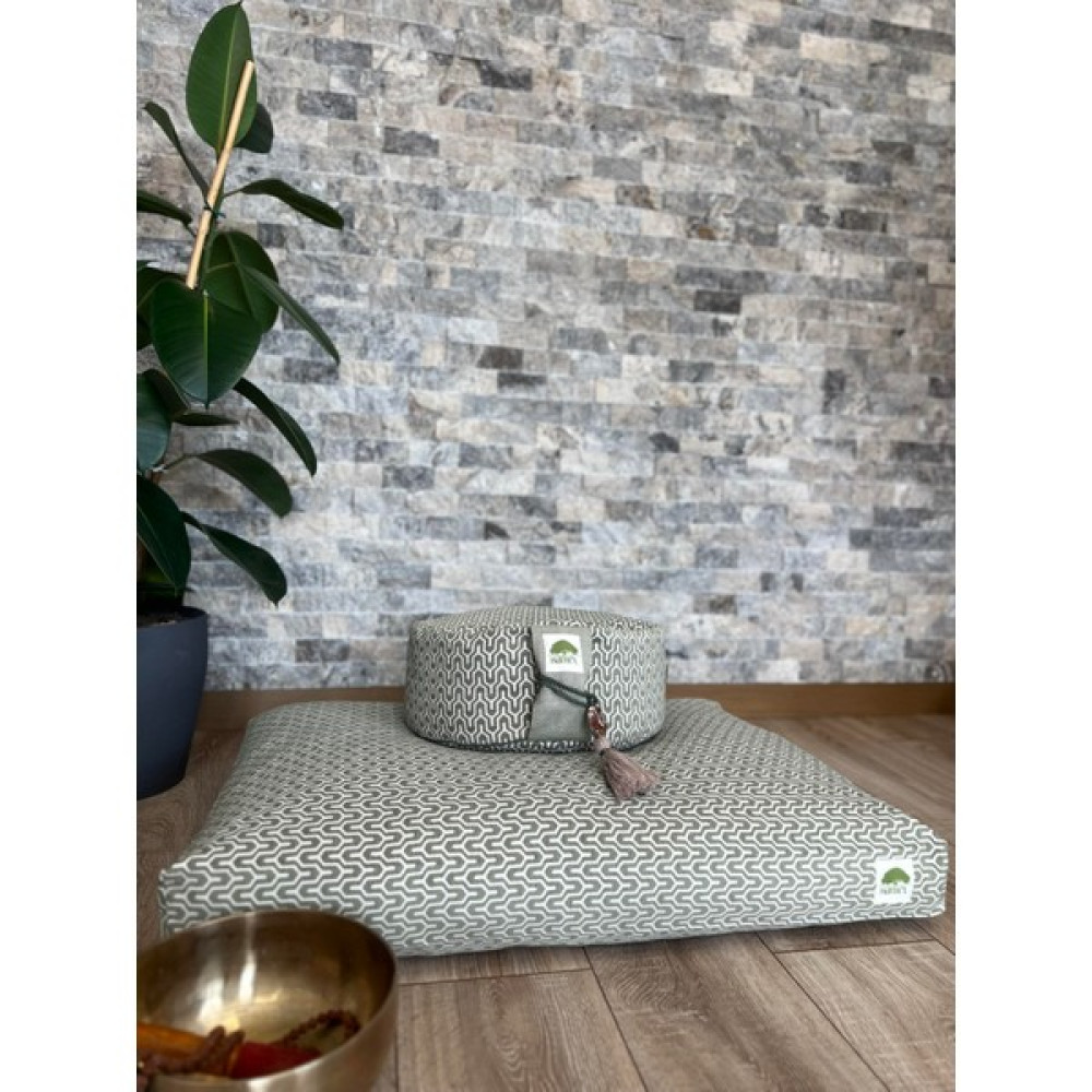Yoga Meditasyon Yer Minder Seti, Desenli, Zabuton Organik Pamuk Dolgulu, Adaçayı Renk Zafu, Yoga Hediye, Yoga Stüdyo Oto Boyaları Fiyatı