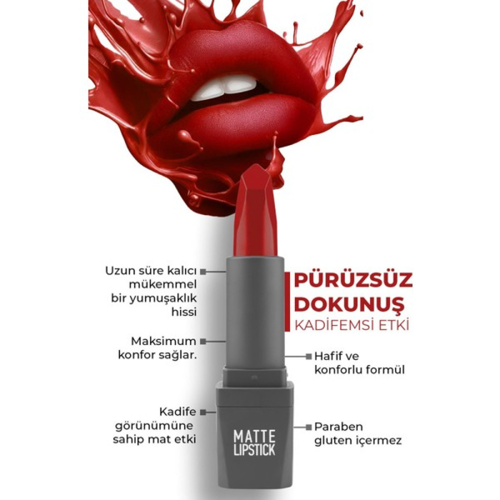 Yoğun Renk Veren Uzun Süre Kalıcı Nemlendirici Kadifemsi Mat Ruj - Matte Lipstick 417 Deep Fuchsia Rujlar & Dudak Parlatıcıları Fiyatı