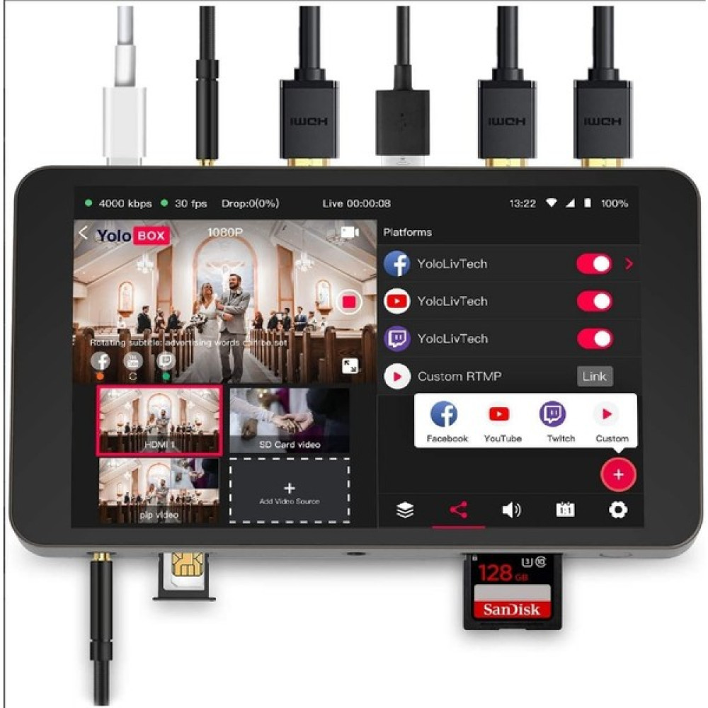 Yololiv Yolobox Pro Taşınabilir Canlı Yayın Cihazı Dijital Video Kameralar Fiyatı