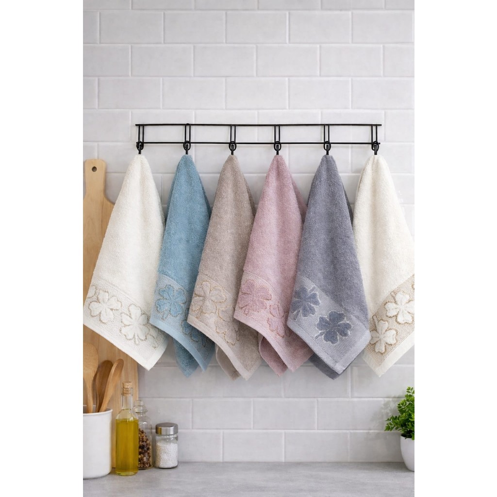 Yonca 30*50 cm 6'lı Mutfak Havlusu - El ve Yüz Havlusu - Kurulama Bezi %100 Pamuklu - 30 × 50 cm - Çok Renkli El / Yüz Havlusu Fiyatı