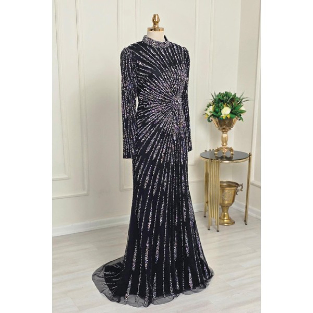Yonca Moda Evi Store Siyah Full Işlemeli B.beden Abiye 7090-1 Elbise Fiyatı