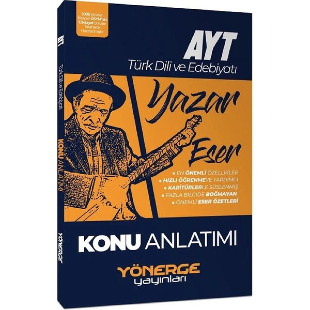 Yönerge Yayınları 2023 Yönerge Yayınları Yks Ayt Türk Dili ve Edebiyatı Yazar Eser Konu Anlatımı Temel Yeterlilik Testi (TYT) Fiyatı