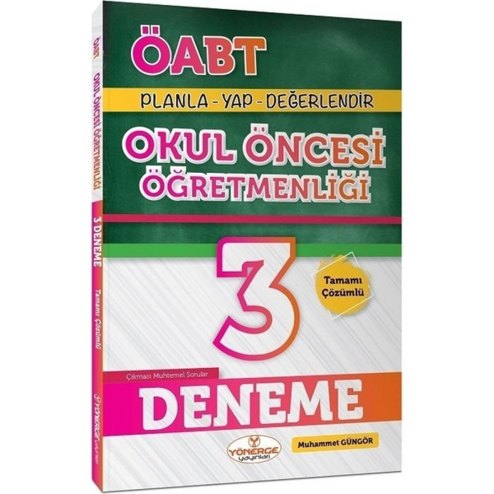 Yönerge Yayınları Yönerge 2021 ÖABT Okul Öncesi Öğretmenliği 3 Deneme Çözümlü - Muh KPSS Fiyatı