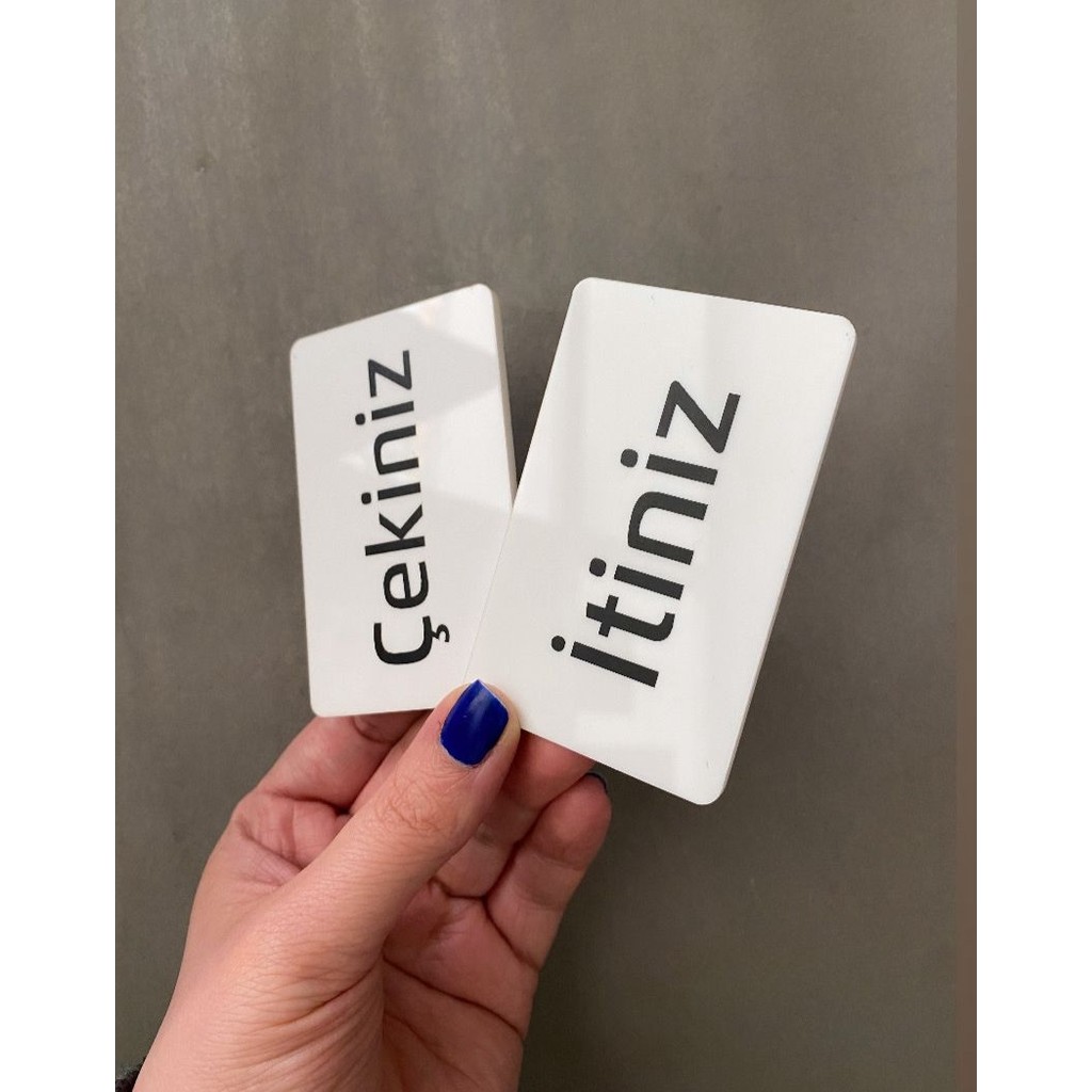 Yönline Minimal Seri Itiniz-Çekiniz Kapı Uyarı Levhası - 1 Adet Diğer Fiyatı