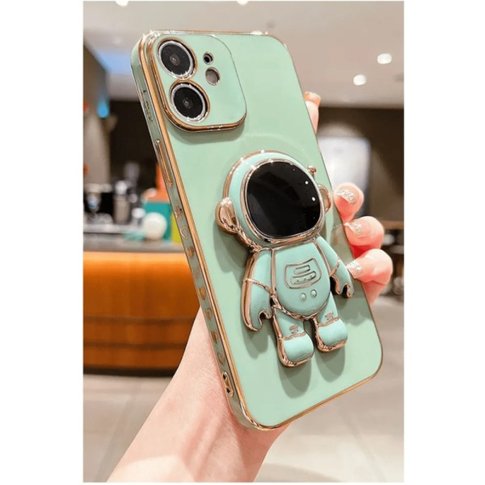 yoocko Iphone 11 Uyumlu Özel Tasarım Kamera Korumalı Yumuşak Silikon Robot Stand Luxury Robot Kapak Kılıf - Göl Yeşili Cep Telefonu Kılıfı Fiyatı