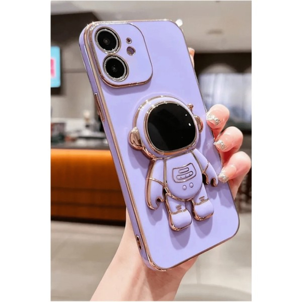 yoocko Iphone 11 Uyumlu Özel Tasarım Kamera Korumalı Yumuşak Silikon Robot Stand Luxury Robot Kapak Kılıf - Lila Cep Telefonu Kılıfı Fiyatı