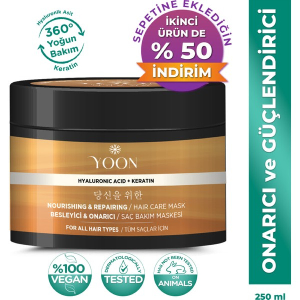 Yoon Saç Bakım Maskesi, 360° Yoğun Onarıcı Keratin ve Hyaluronic Asit İçeren Besleyici Saç Maskesi Saç Bakım Maskeleri & Serumlar & Spreyler Fiyatı