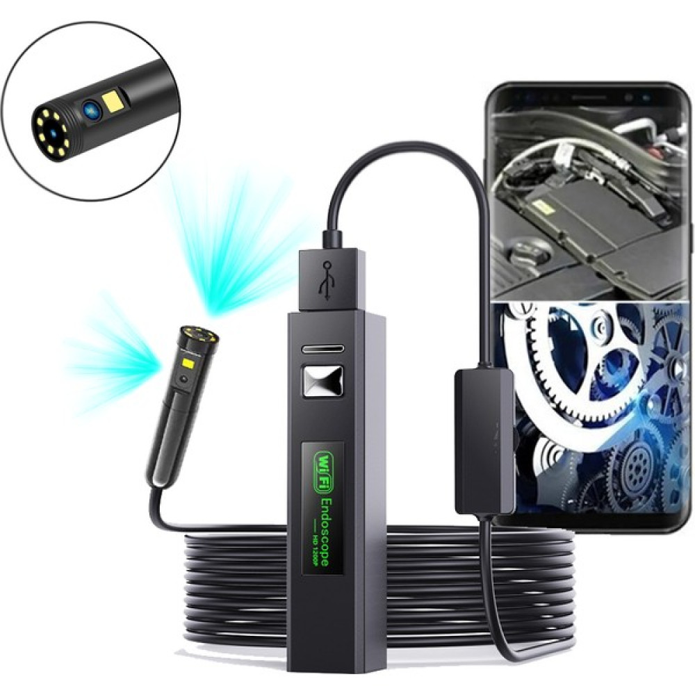 Yoosee 10MT Wifi Li Çift Lens ve Işıklı Çift Kameralı Endeskop Boroskop Yılan Kamera Elektrikli Kesme Makinesi Fiyatı