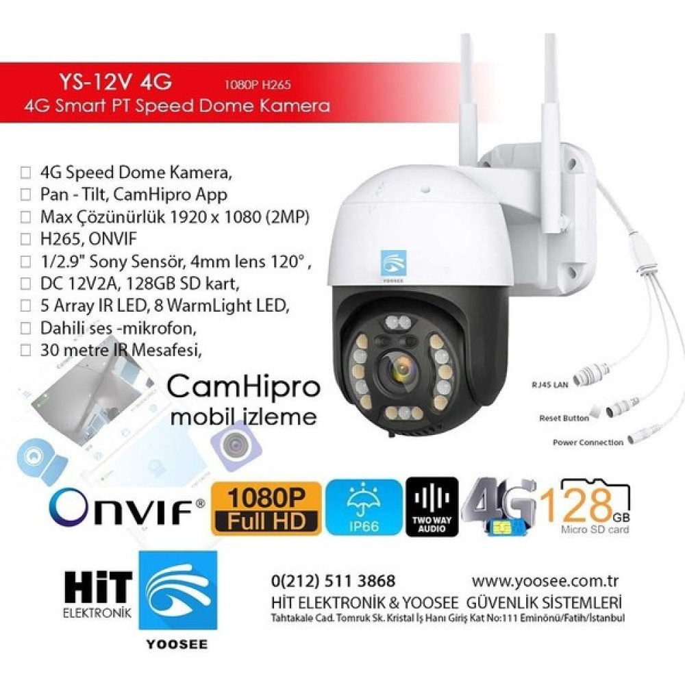 Yoosee 12 Volt 4g Sım Kartlı Kamera Güvenlik Kameraları Fiyatı