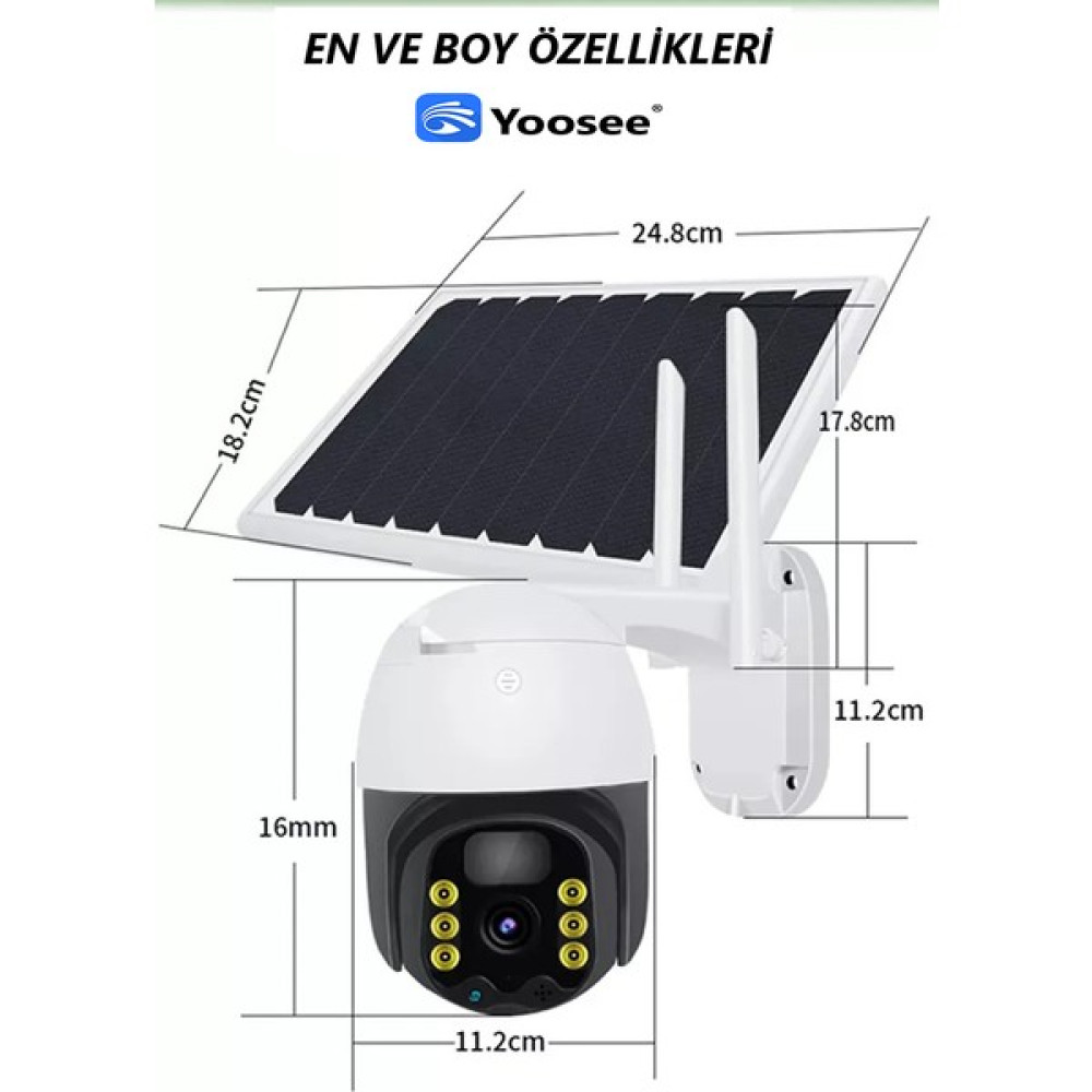 Yoosee 4g Güneş Enerjili Sim Kartlı Solar Güvenlik Kamerası. Güvenlik Kameraları Fiyatı