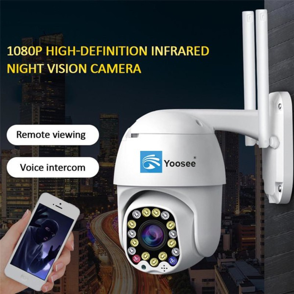 Yoosee Wifi Kablosuz Ip Kamera 360+ÇİFT ANTEN+1080P Speed Dome Ptz 2mp FULL HD YS-06PLS Dijital Video Kameralar Fiyatı