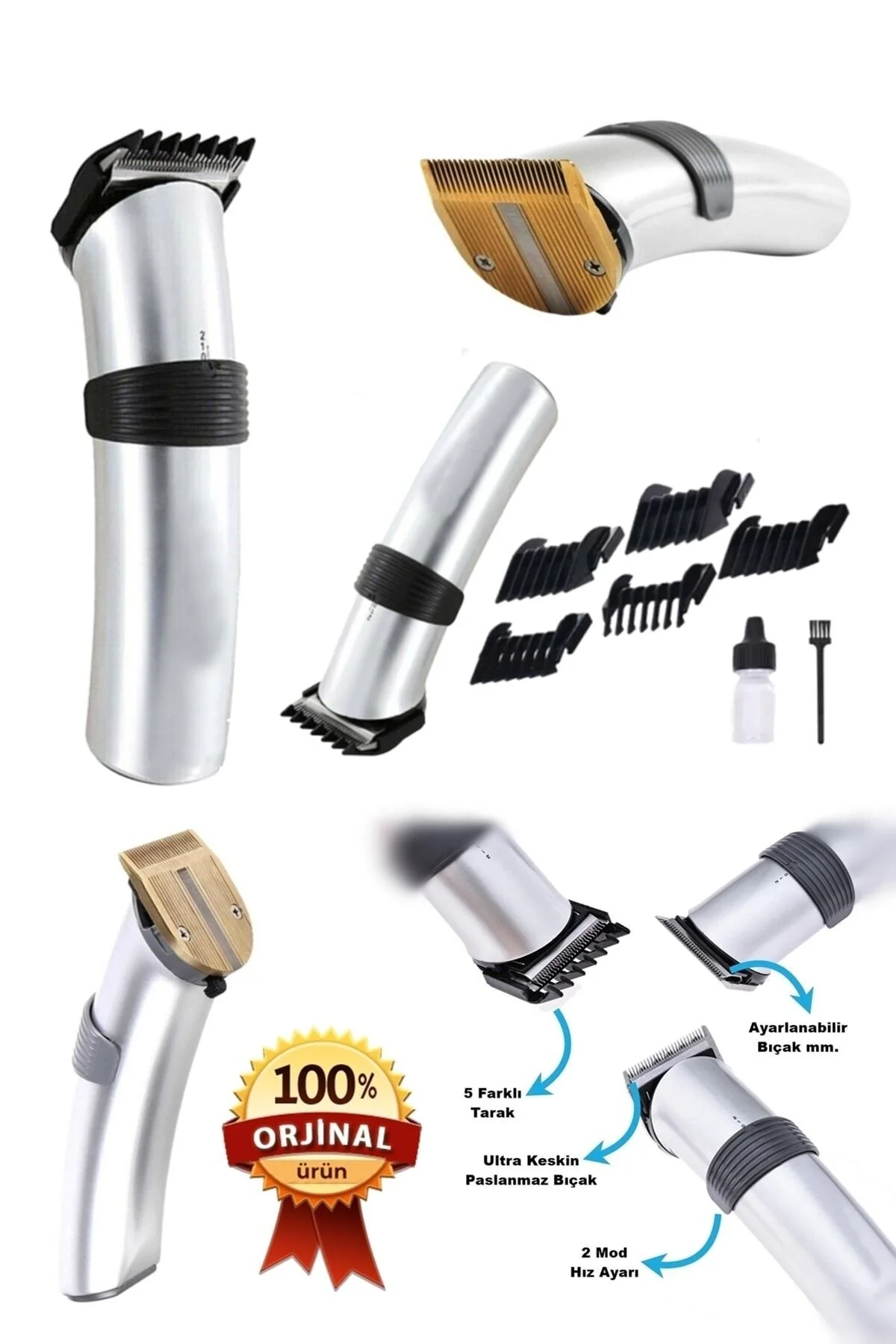 yopigo (FİŞLİ) 609 Profesyonel Şarjlı Saç Sakal Kesme Tıraş Makinesi Erkek Tıraş Makine Seti" Tıraş Makineleri Fiyatı