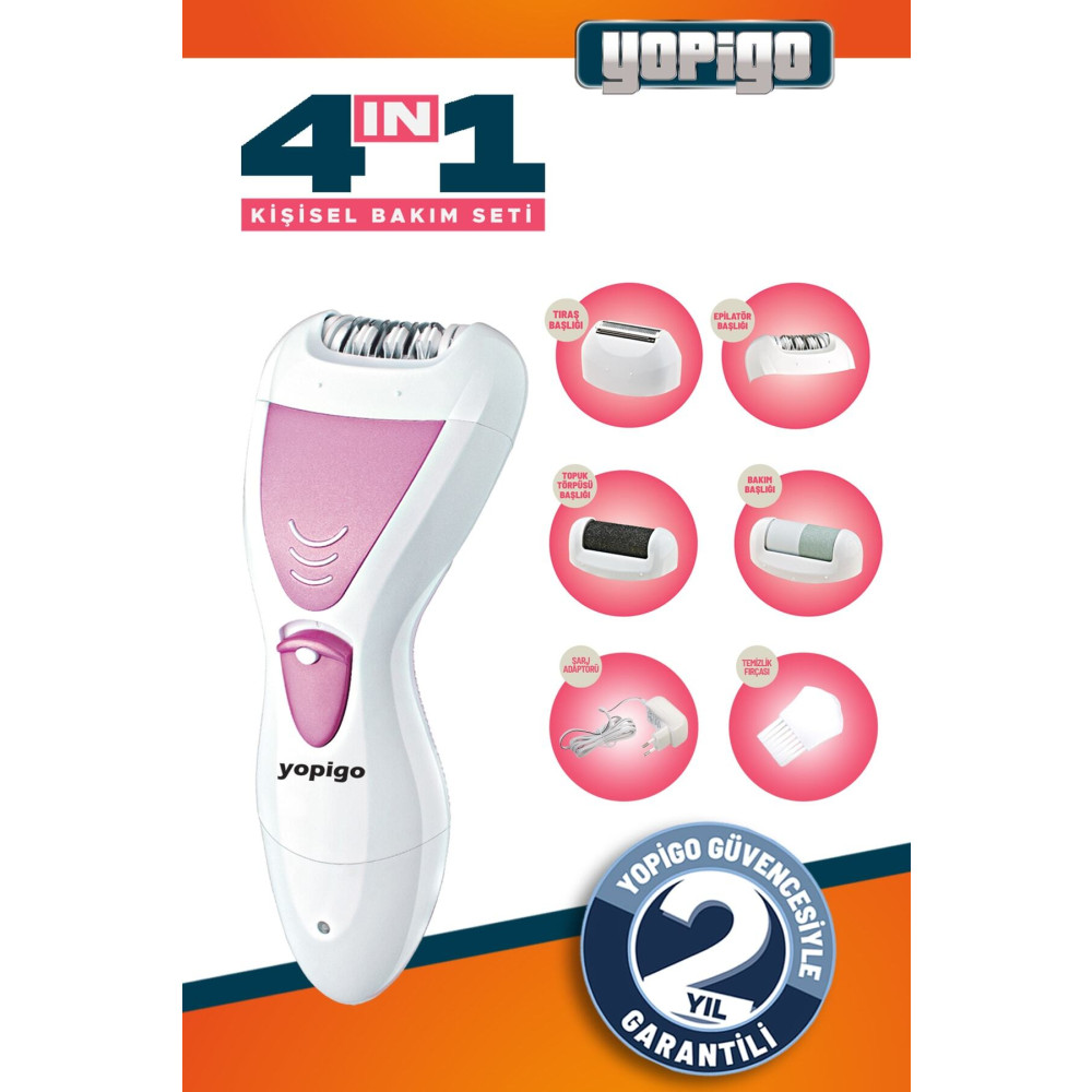 yopigo Yp-0305 Essential 4 Başlıklı Süper Lüx Epilatör Yüz Epilasyon Aleti Tüy Alma Makinesi Topuk Törpüsü Epilasyon Aletleri Fiyatı