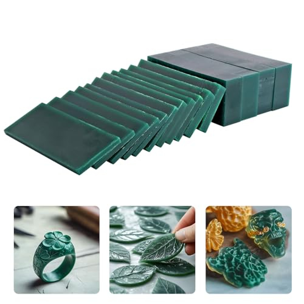 Yoption Carving Wax Block, Casting Wax Slice for Making DIY Jewelry and Craft Making, 1LB, Dark Green