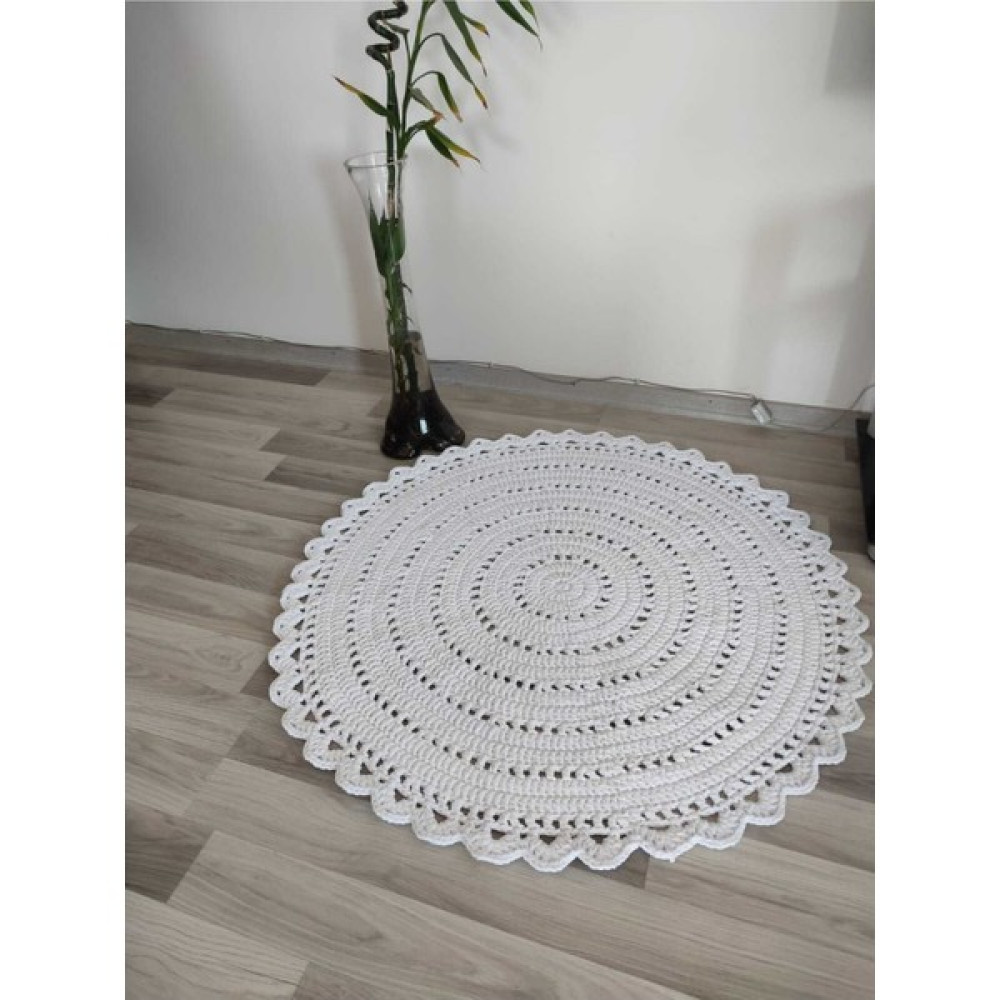 Yoran El Örgüsü Balkon/kapı Önü Yuvarlak Paspas - Krem Klozet Takımı Fiyatı