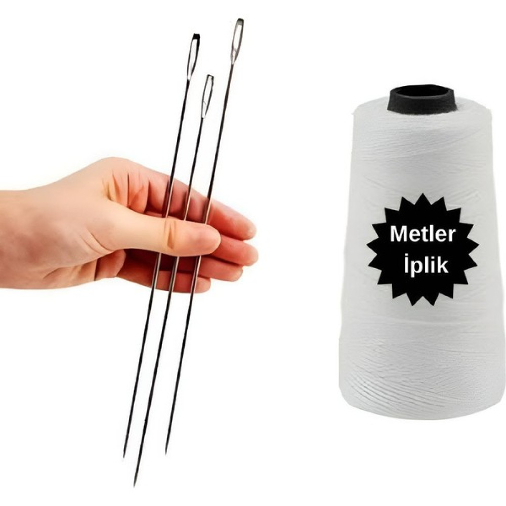 Yorgan Iğnesi Çuvaldız Iğne 25 cm (3 Adet),yorgan Ipi ( 3 Adet) 2'li Set Oto Boyaları Fiyatı