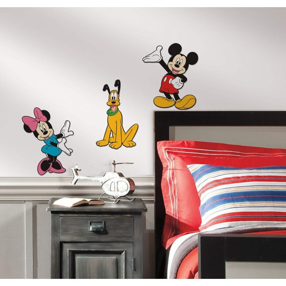 York RoomMates RMK2379FLT Mickey Mouse, Minnie Mouse ve Pluto Duvar Sticker - 21 x 25 cm - Renkli Diğer Fiyatı