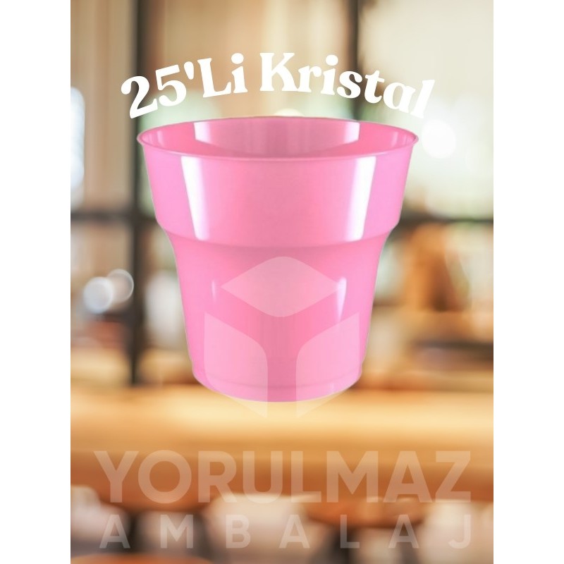 Yorulmaz Ambalaj ✨ Pembe Kristal Plastik Bardak 25’li – Canlı Renkli, Sert Mika Görünümlü, Dayanıklı, Parti & Davet Için Tek Kullanımlık Bardak ✨ Fincan / Bardak / Kahve Takımı Fiyatı