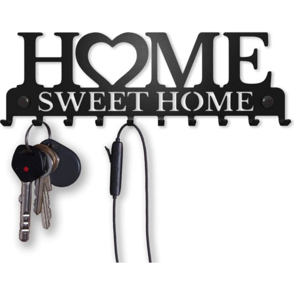 You Bella Home Sweet Home Yazı Desenli Dekoratif Estetik Anahtarlık Siyah - Amerikan Kapı Eşya Saklama / Düzenleme Fiyatı