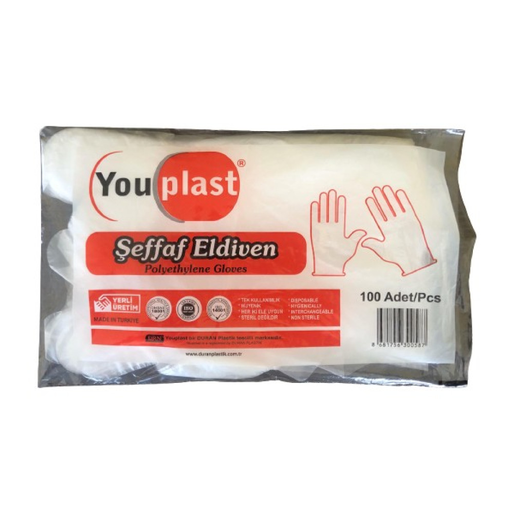 You Plast Şeffaf Eldiven - Tek Kullanımlık 500'LÜ Temizlik Malzemeleri Fiyatı