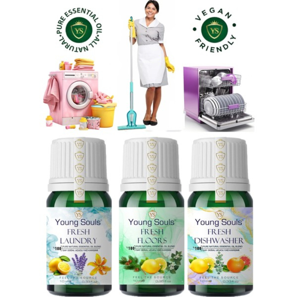 Young Souls Aromatherapy Fresh Cleaners Essential Oil Blend Set Uçucu Yağ Karışımı Seti 30 ml Bitkisel Yağlar Fiyatı