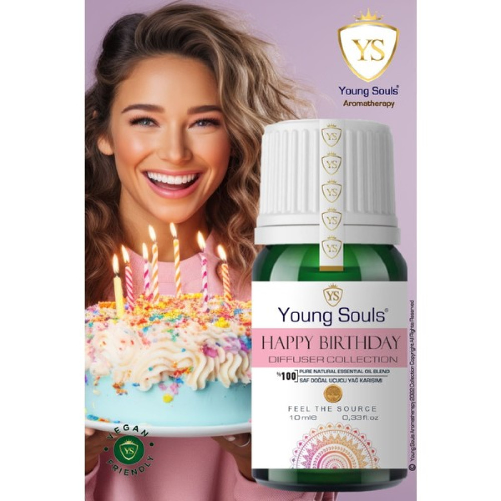 Young Souls Aromatherapy Happy Birthday Essential Oil Blend Difüzör Uçucu Yağ Karışımı 10 ml Oto Boyaları Fiyatı