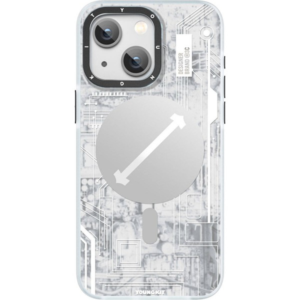 YoungKit Apple iPhone 15 Plus Uyumlu Magsafe Şarj Özellikli Youngkit Technology Serisi Kılıf Beyaz Cep Telefonu Kılıfı Fiyatı